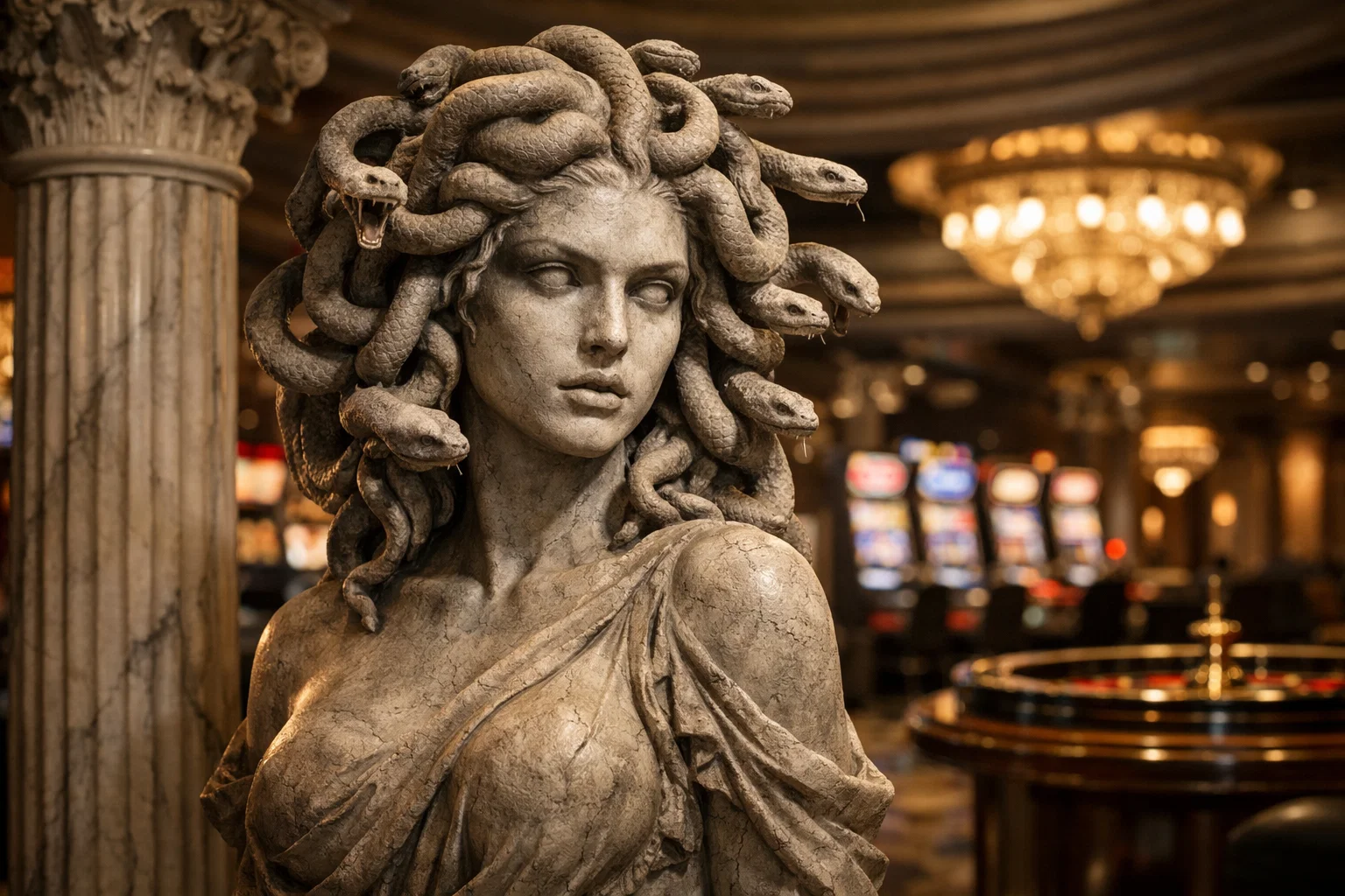 Medusa Slot: Gorgon face on reels